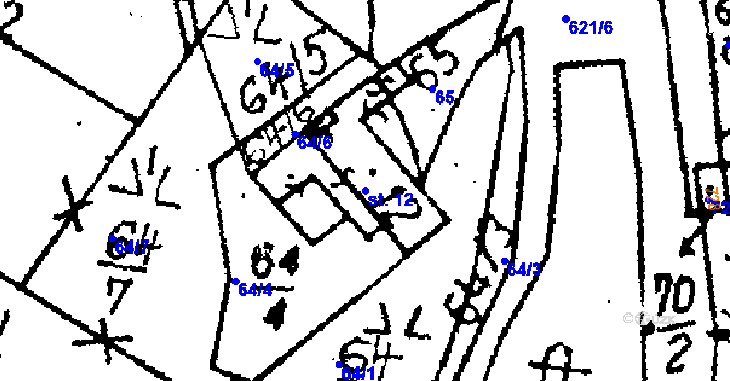 Parcela st. 12 v KÚ Horní Rokytá, Katastrální mapa