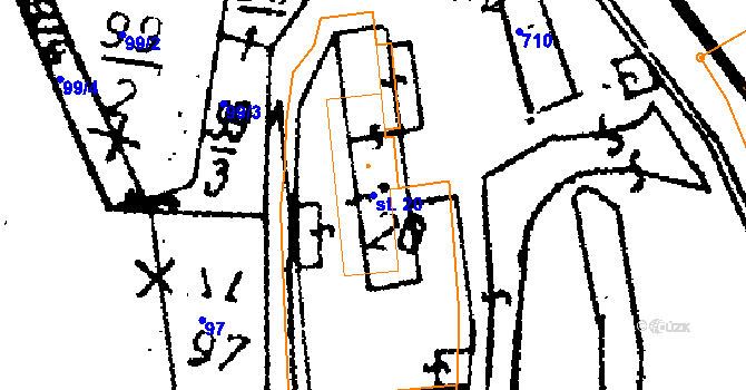 Parcela st. 20 v KÚ Horní Rokytá, Katastrální mapa