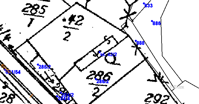 Parcela st. 42/2 v KÚ Horní Rokytá, Katastrální mapa