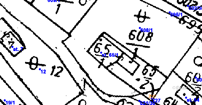 Parcela st. 65/1 v KÚ Horní Rokytá, Katastrální mapa