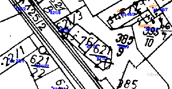 Parcela st. 76 v KÚ Horní Rokytá, Katastrální mapa