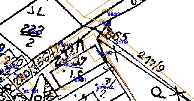 Parcela st. 132 v KÚ Horní Rokytá, Katastrální mapa
