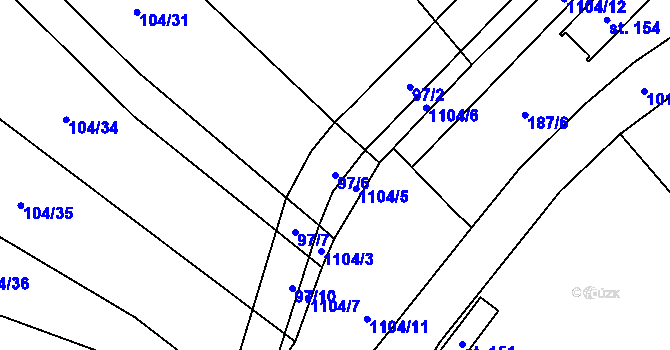 Parcela st. 97/6 v KÚ Dolní Rokytňany, Katastrální mapa