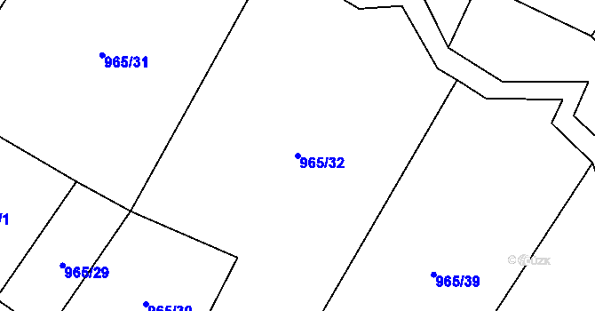 Parcela st. 965/32 v KÚ Dolní Rokytňany, Katastrální mapa