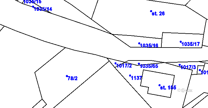 Parcela st. 1035/63 v KÚ Dolní Rokytňany, Katastrální mapa