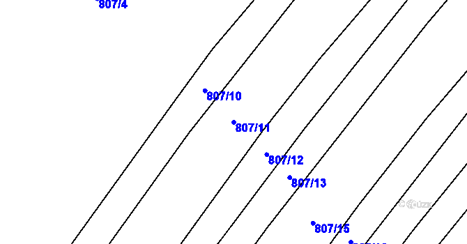 Parcela st. 807/11 v KÚ Horní Rokytňany, Katastrální mapa