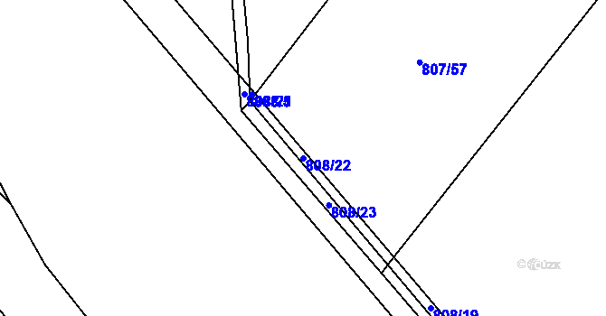 Parcela st. 808/22 v KÚ Horní Rokytňany, Katastrální mapa