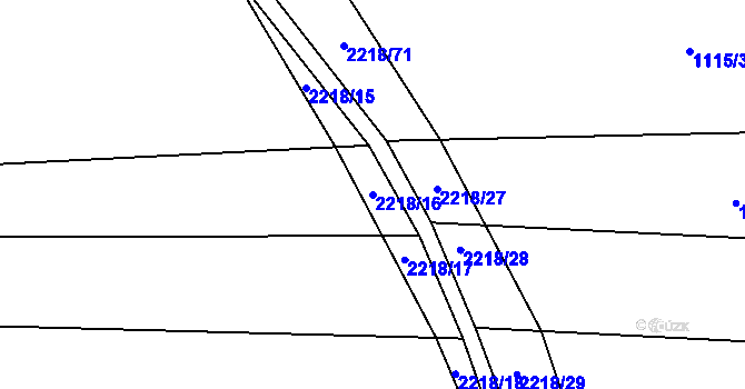 Parcela st. 2218/16 v KÚ Rokytnice u Slavičína, Katastrální mapa