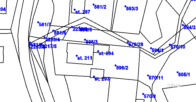 Parcela st. 294 v KÚ Rokytnice u Slavičína, Katastrální mapa