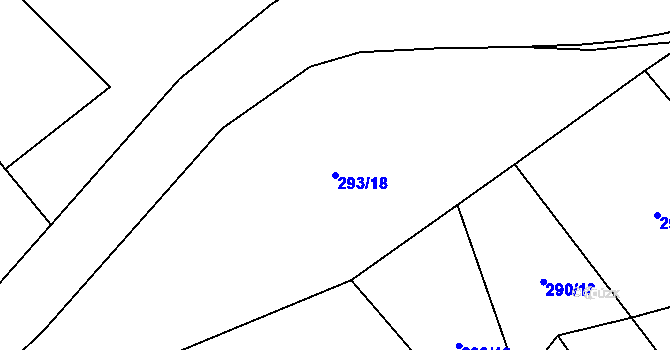 Parcela st. 293/18 v KÚ Rokytnice u Slavičína, Katastrální mapa