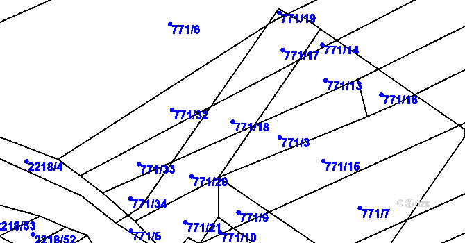 Parcela st. 771/18 v KÚ Rokytnice u Slavičína, Katastrální mapa
