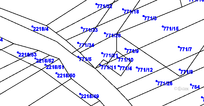 Parcela st. 771/21 v KÚ Rokytnice u Slavičína, Katastrální mapa