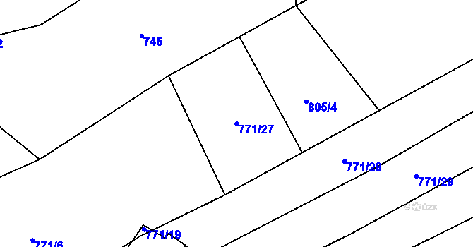 Parcela st. 771/27 v KÚ Rokytnice u Slavičína, Katastrální mapa