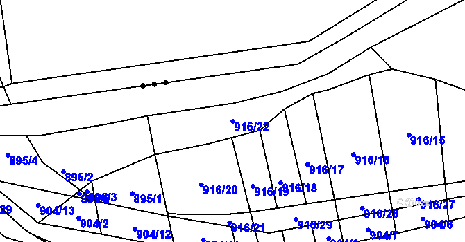 Parcela st. 916/22 v KÚ Rokytnice u Slavičína, Katastrální mapa