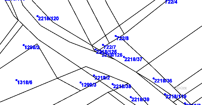 Parcela st. 2218/126 v KÚ Rokytnice u Slavičína, Katastrální mapa