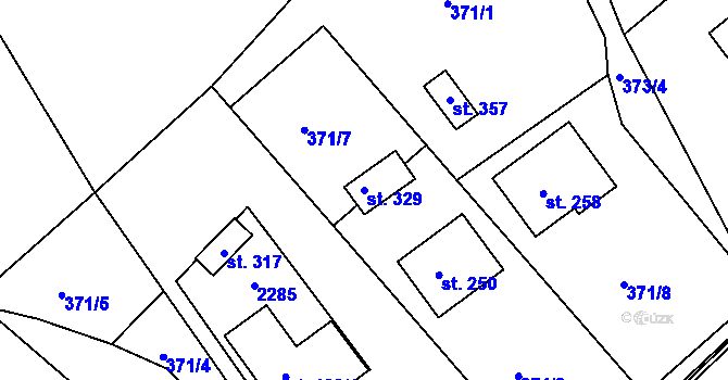 Parcela st. 329 v KÚ Rokytnice u Slavičína, Katastrální mapa