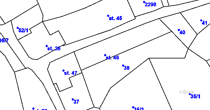 Parcela st. 46 v KÚ Rokytnice u Slavičína, Katastrální mapa
