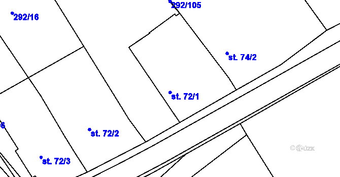 Parcela st. 72/1 v KÚ Rokytnice u Slavičína, Katastrální mapa