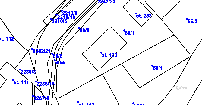 Parcela st. 120 v KÚ Rokytnice u Slavičína, Katastrální mapa