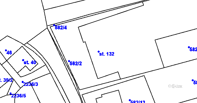 Parcela st. 132 v KÚ Rokytnice u Slavičína, Katastrální mapa