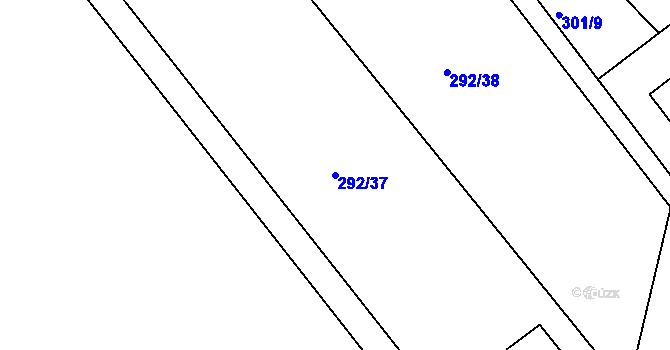Parcela st. 292/37 v KÚ Rokytnice u Slavičína, Katastrální mapa