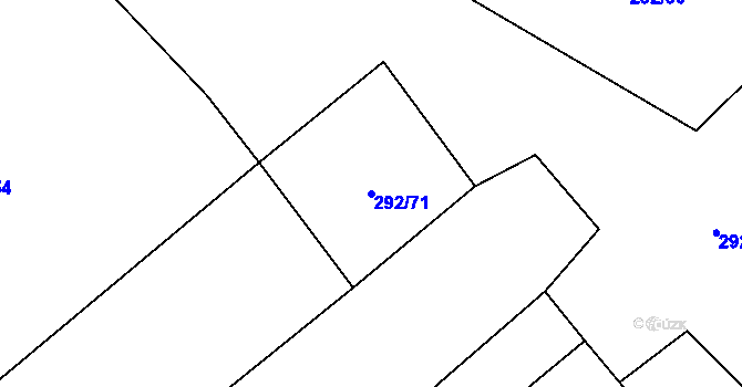 Parcela st. 292/71 v KÚ Rokytnice u Slavičína, Katastrální mapa