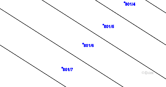 Parcela st. 801/6 v KÚ Rokytnice u Přerova, Katastrální mapa