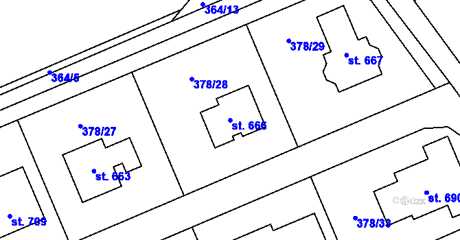 Parcela st. 666 v KÚ Rokytnice u Přerova, Katastrální mapa