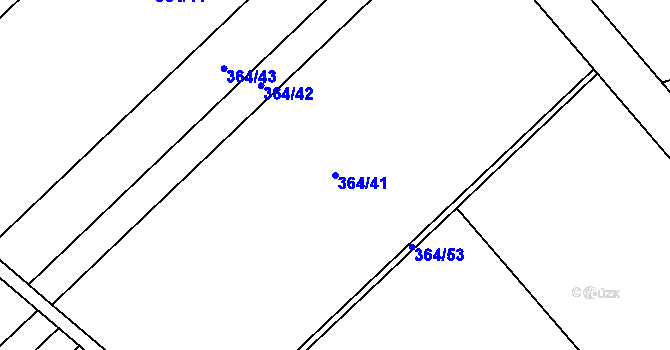 Parcela st. 364/41 v KÚ Rokytnice u Přerova, Katastrální mapa