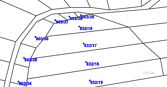 Parcela st. 832/17 v KÚ Rokytnice u Přerova, Katastrální mapa