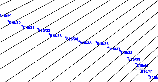 Parcela st. 815/35 v KÚ Rokytnice u Přerova, Katastrální mapa
