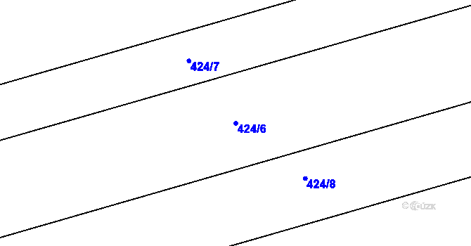 Parcela st. 424/6 v KÚ Rokytnice u Přerova, Katastrální mapa