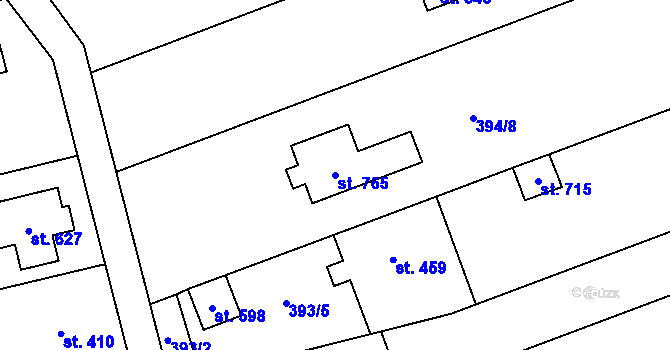 Parcela st. 765 v KÚ Rokytnice u Přerova, Katastrální mapa