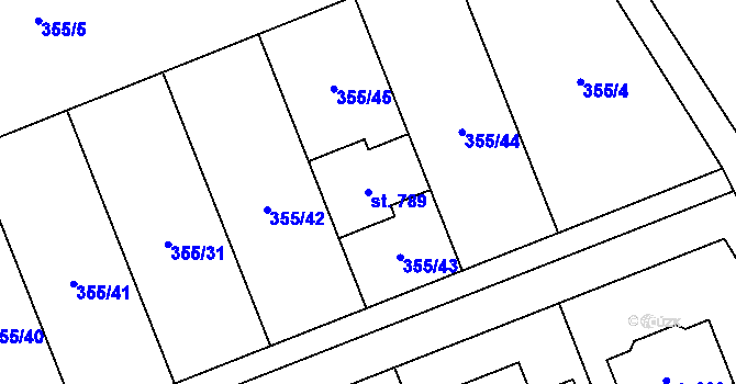 Parcela st. 789 v KÚ Rokytnice u Přerova, Katastrální mapa