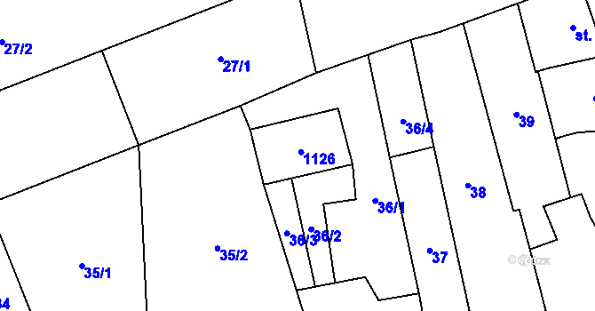 Parcela st. 9 v KÚ Rokytnice u Přerova, Katastrální mapa