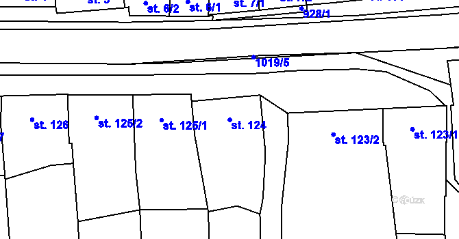 Parcela st. 124 v KÚ Rokytnice u Přerova, Katastrální mapa