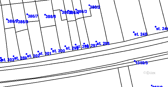 Parcela st. 297 v KÚ Rokytnice u Přerova, Katastrální mapa