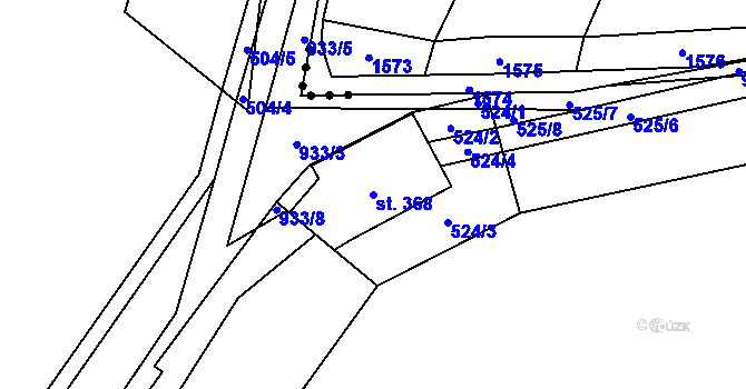 Parcela st. 368 v KÚ Rokytnice u Přerova, Katastrální mapa