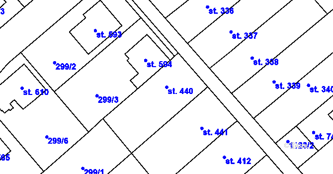 Parcela st. 440 v KÚ Rokytnice u Přerova, Katastrální mapa