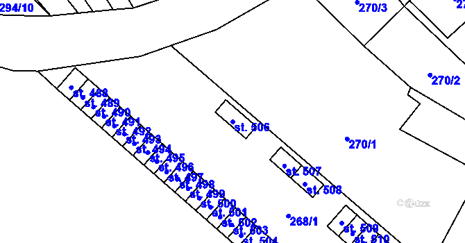 Parcela st. 506 v KÚ Rokytnice u Přerova, Katastrální mapa