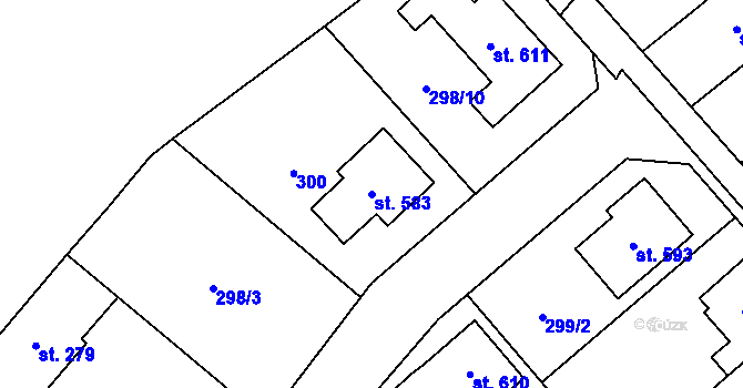 Parcela st. 583 v KÚ Rokytnice u Přerova, Katastrální mapa