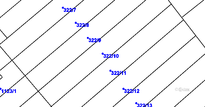 Parcela st. 322/10 v KÚ Rokytnice u Přerova, Katastrální mapa