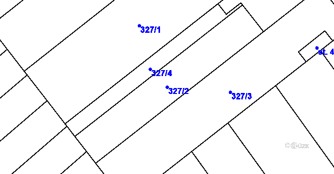 Parcela st. 327/2 v KÚ Rokytnice u Přerova, Katastrální mapa