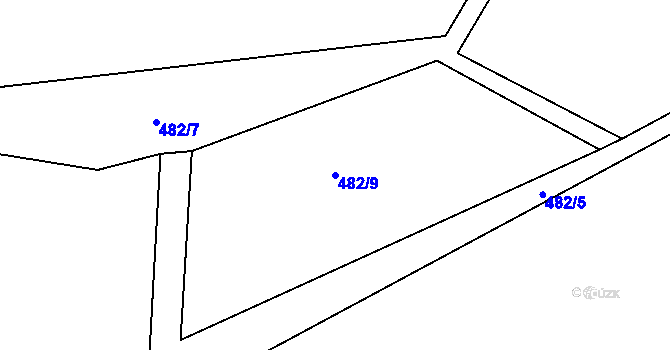 Parcela st. 482/9 v KÚ Rokytnice u Přerova, Katastrální mapa