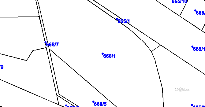 Parcela st. 668/1 v KÚ Rokytnice u Přerova, Katastrální mapa