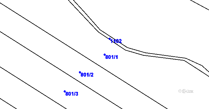 Parcela st. 801/1 v KÚ Rokytnice u Přerova, Katastrální mapa