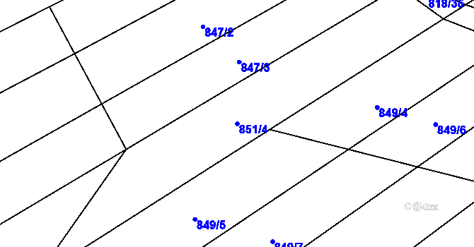 Parcela st. 851/4 v KÚ Rokytnice u Přerova, Katastrální mapa