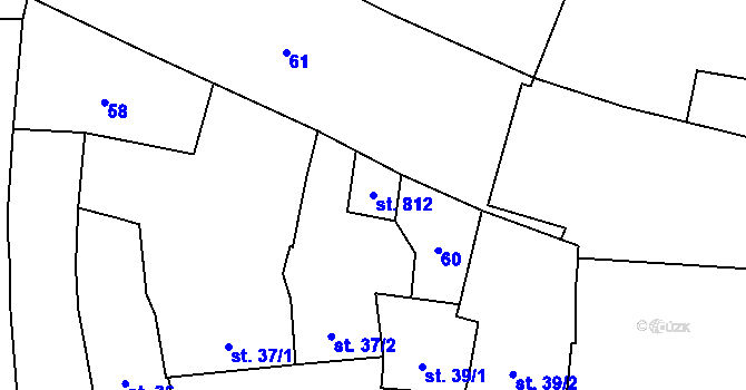 Parcela st. 812 v KÚ Rokytnice u Přerova, Katastrální mapa