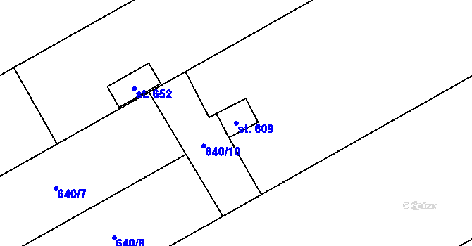 Parcela st. 609 v KÚ Rokytnice u Přerova, Katastrální mapa