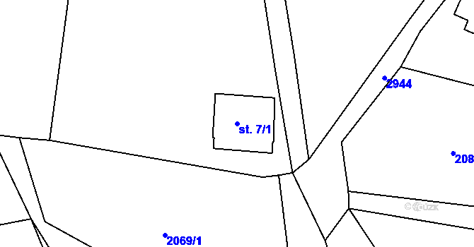 Parcela st. 7/1 v KÚ Dolní Rokytnice, Katastrální mapa